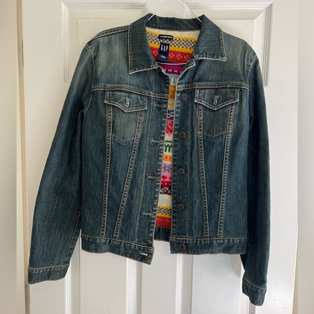 Gap jeans jacket with knit lining